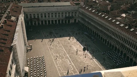 Saint Mark's Square view from above in Venice. Video stock 79065473