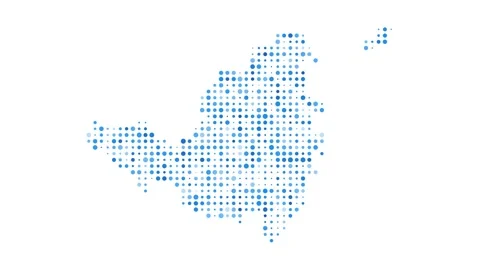 Saint Martin dotted digital map. Map of Saint Martin with pulsating colored c... Stock Footage 231079337