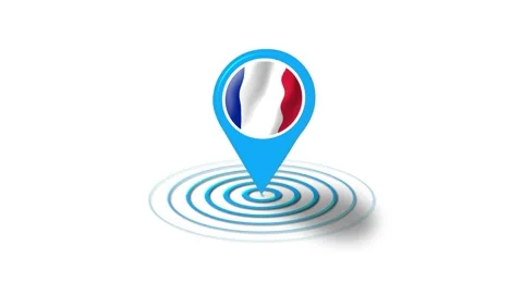 Saint Martin flag icon 3d GPS location tracking animation in white background Stock Footage 264957877