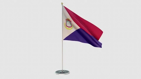Saint Martin Small Flag Pole Loops With Alpha Video stock 162606768