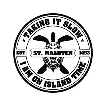 Saint Martin, Taking it slow, i am on island time, Silhouette tshirt design Stock Illustration