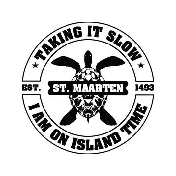 Saint Martin, Taking it slow, i am on island time, Silhouette tshirt design Stock Illustration