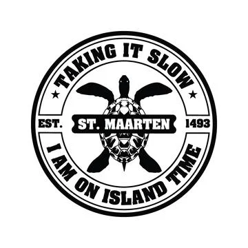 Saint Martin, Taking it slow, i am on island time, Silhouette tshirt design Stock Illustration