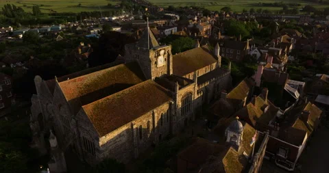 Saint Mary Church Complex During Sunset In Rye, East Sussex, England, UK. - Stock Footage 314698242