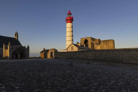 Saint-Mathieu Lighthouse, Pointe Saint-Mathieu in Plougonvelin, Finistere, .. Stock Photos