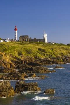 Saint-Mathieu Lighthouse, Pointe Saint-Mathieu in Plougonvelin, Finistere, .. Foto stock