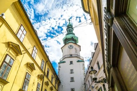 Saint Michael Tower of Bratislava Stock Photos