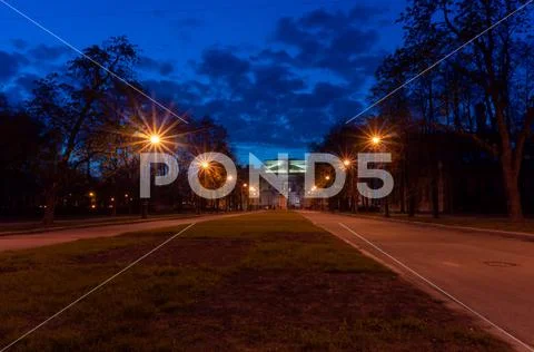 Saint Michael's Castle. Mikhailovsky Castle or Engineers' Castle at night. Sa Stock Photos