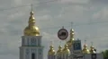 Saint Michael's Golden-Domed Cathedral with its belltower in Kiev, Ukraine HD Footage
