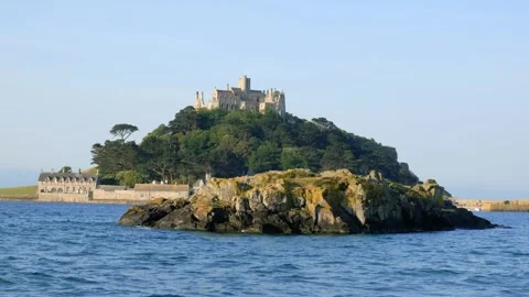 Saint Michaels Mount waves Stock Footage 247137870