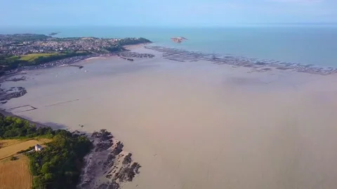 Saint Michel Bay Drone 스톡 동영상 229290873
