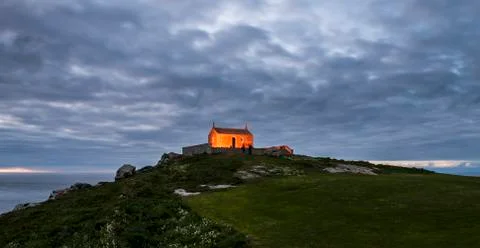 Saint Nicholas Chapel at Night Stock Photos