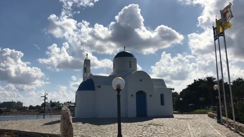 Saint Nicholas Chapel in Protaras Stock Footage 90652152