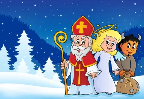 Saint Nicholas Day theme Stock Illustration