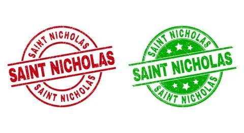 SAINT NICHOLAS Round Seals Using Unclean Style Stock Illustration