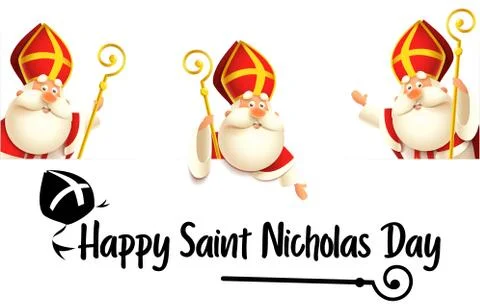 Saint Nicholas theme - winter snowy night landscape background	 Stock Illustration