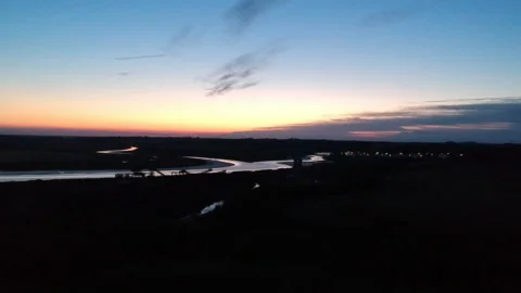 Saint Osyth Sun Set Drone Shot Stock-Footage 133040826
