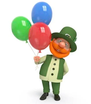 Saint Patrick with ballon Illustrazione stock
