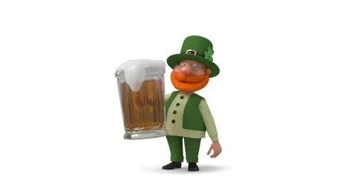 Saint Patrick with beer Stock Footage 55805428