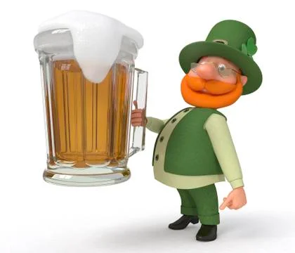Saint Patrick with beer Stock Illustration