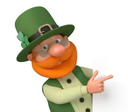 Saint Patrick with billboard Stock Illustration