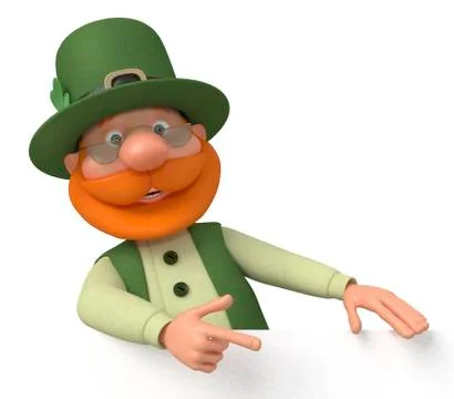 Saint Patrick with billboard Stock Illustration
