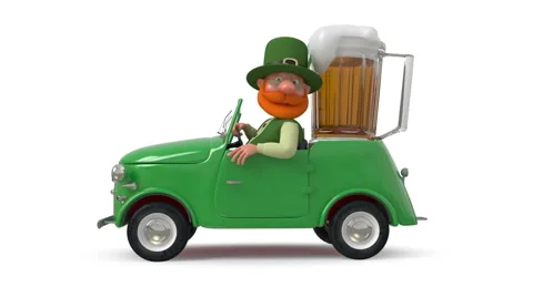Saint Patrick by car Stock Footage 55785413