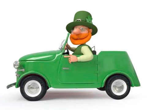 Saint Patrick by car Stock Illustration