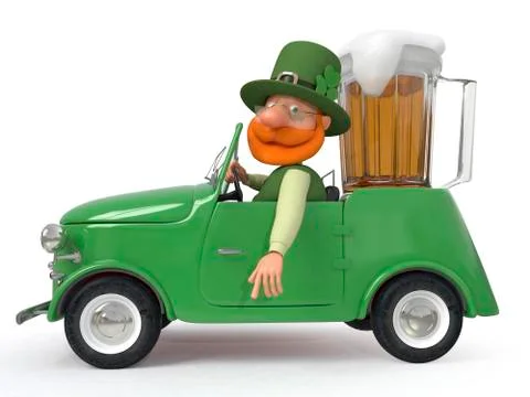 Saint Patrick by car Illustrazione stock