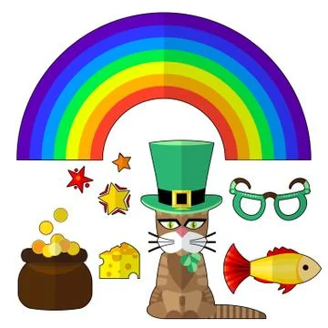 Saint patrick cat Stock Illustration