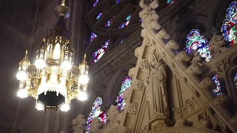 Saint Patrick cathedral in New York City inside Stock Footage 246076077
