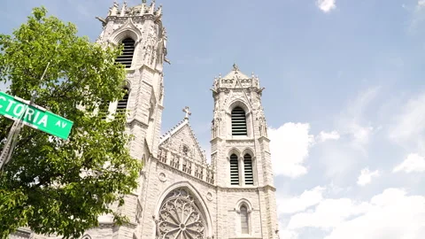 Saint Patrick cathedral in New York City outside view Stock Footage 248040282
