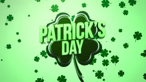 Saint Patrick Day with big and small fly shamrocks 動画素材 167444281