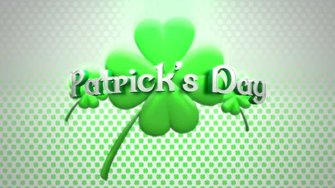 Saint Patrick Day with big green shamrocks and small shamrocks pattern Vídeo Stock 165185787