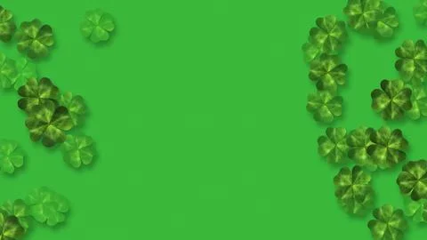 Saint Patrick Day Four Leaf Clover Falling background Illustration