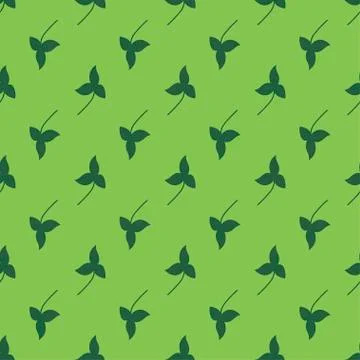 Saint Patrick day green clover seamless pattern Stock Illustration