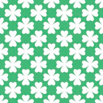 Saint Patrick day green clover seamless pattern Stock Illustration