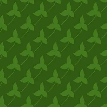Saint Patrick day green clover seamless pattern Stock Illustration