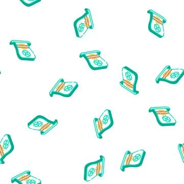 Saint patrick day isometric icon seamless pattern Stock Illustration