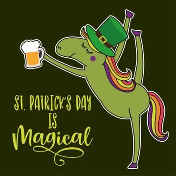 Saint Patrick Day is Magical - Calligraphy phrase for Irish party Stock Illustration