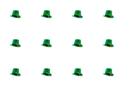 Saint Patrick day pattern decor green hat icon on isolated background web des 스톡 사진