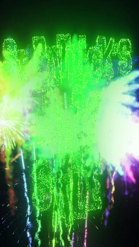 Saint patrick day sale vertical fireworks text animation Stock Footage 300362742