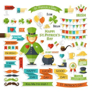 Saint Patrick Day vector set Stock Illustration