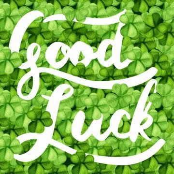 Saint Patrick Day with the word good luck Stock Illustration