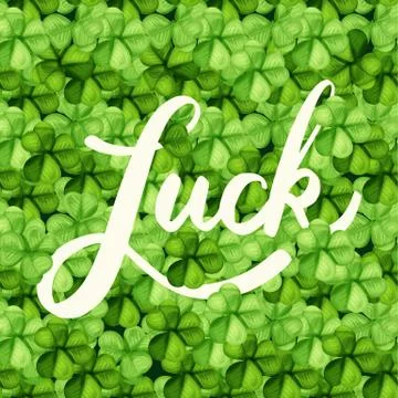Saint Patrick Day with the word luck Stock Illustration