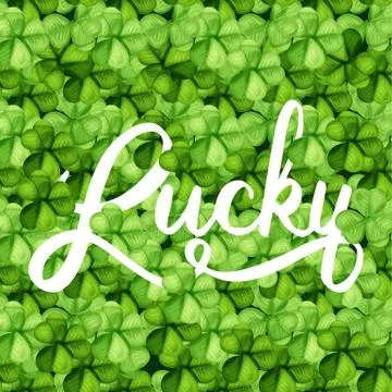 Saint Patrick Day with the word luck Stock Illustration