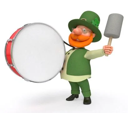 Saint Patrick with drum Stock Illustration
