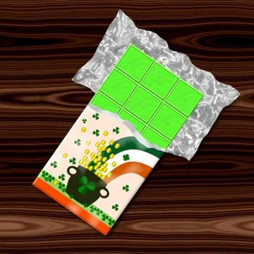 Saint Patrick green chocolate - computer generated graphic Stock Illustration