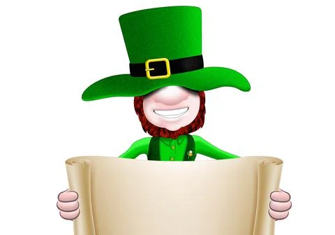 Saint Patrick is holding a white sheet with space for advertising. St.Patrick Stock Illustration