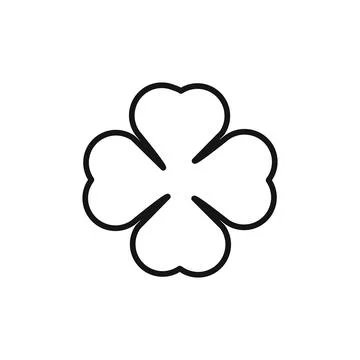 Saint patrick Leaf clover icon logo sign vector outline Stock Illustration